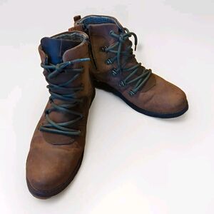 Kamik Ariello Leather Boots Womans 10 Brown Lace Up Zip Waterproof Winter